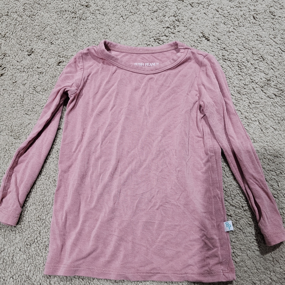 Posh Peanut Girls' Long Sleeve Top - Dusty Rose